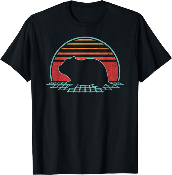 Hamster Lover Animal Retro Vintage 80s Style T-Shirt - Black