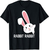 Rabbit First Day of the Month Good Luck Phrase T-Shirt in Black