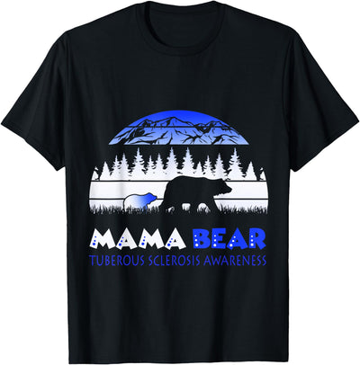 Mama Bear Retro Tuberous Sclerosis Awareness T-Shirt