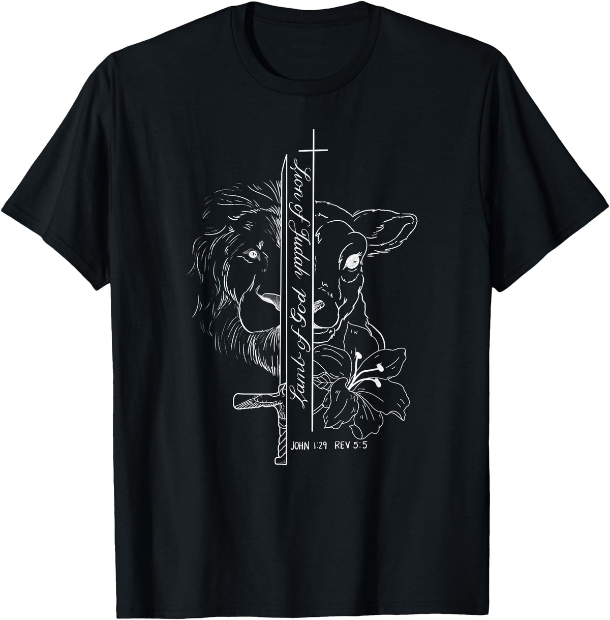 Baker Hill Farm Lion & Lamb T-Shirt - Black