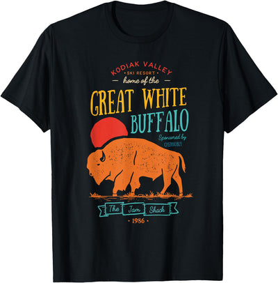 Cow Kodiak Valley Home of the Great White Buffalo Ski Resort T-Shirt