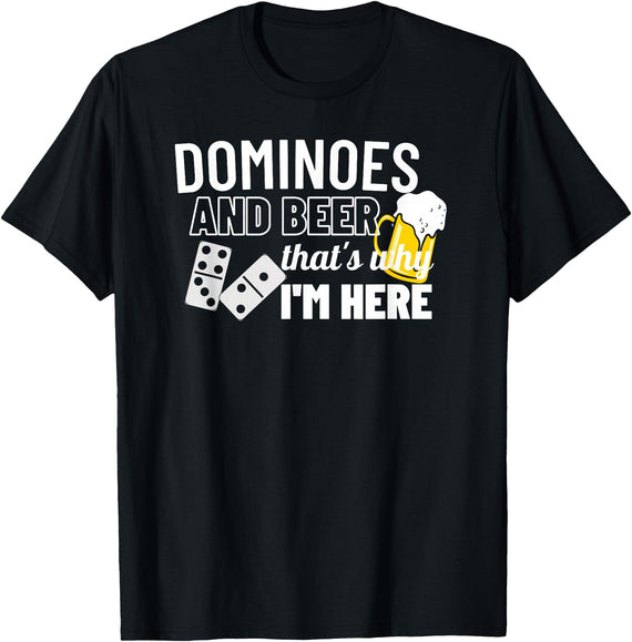 Dominoes Uniform Apparel Dominoes & Beer - Dominoes T-Shirt - Black