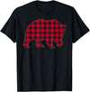 Christmas Family Matching Gift by AAM Red Plaid Bear Christmas Matching Buffalo Family Pajama T-Shirt - Black