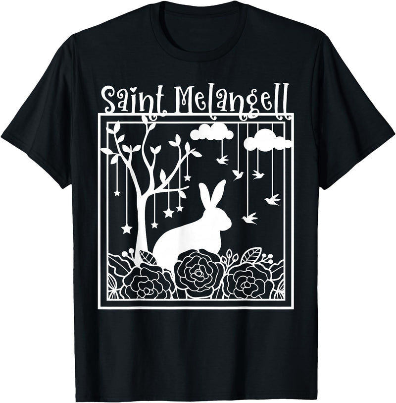 St Melangell Hares Rabbit Owner Catholic T-Shirt in Black