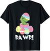Easter Egg Hunter Dinosaur Dino Easter T-Rex Rabbit Bunny T-Shirt in Black