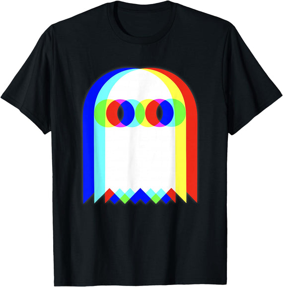 Threadrock Vaporwave Psychedelic Ghost Retro Halloween Techno EDM Unisex Adults Kids T-Shirt - Black