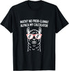 Pun Llama Animal Math Teacher Math No Prob llama Alpaca My Calculator Funny Pun Teacher T-Shirt - Black