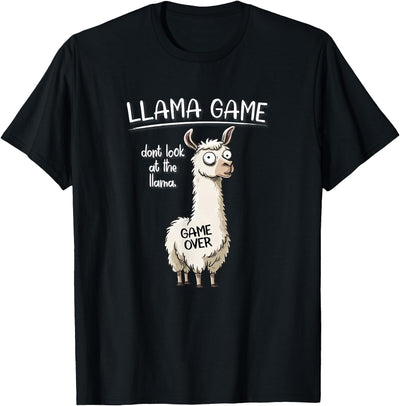 Cute Cartoon Llama Mama Gifts T Shirts & Hoodies Funny Mens Womens Kids Llama Game Don't Look At The Llama T-Shirt