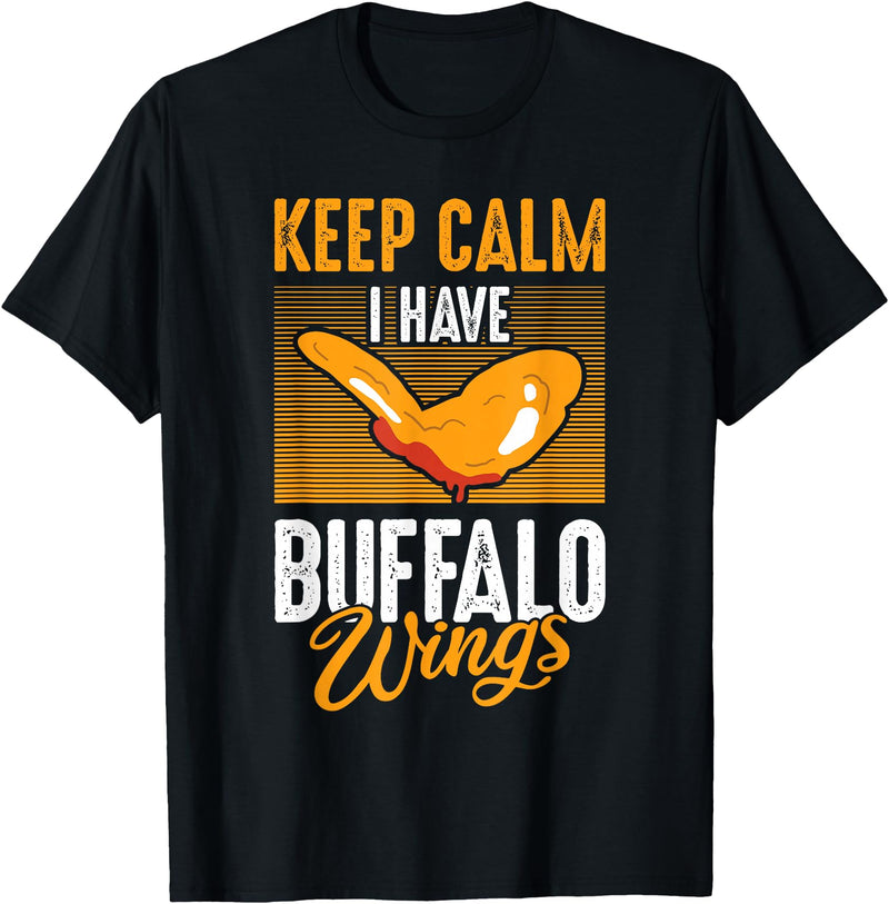 Buffalo Wings Fried Chicken Hot Wing Sauce T-Shirt - Black