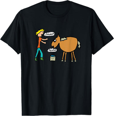Mark Ewbie Designs Funny Lead A Horse To Water Proverb T-Shirt