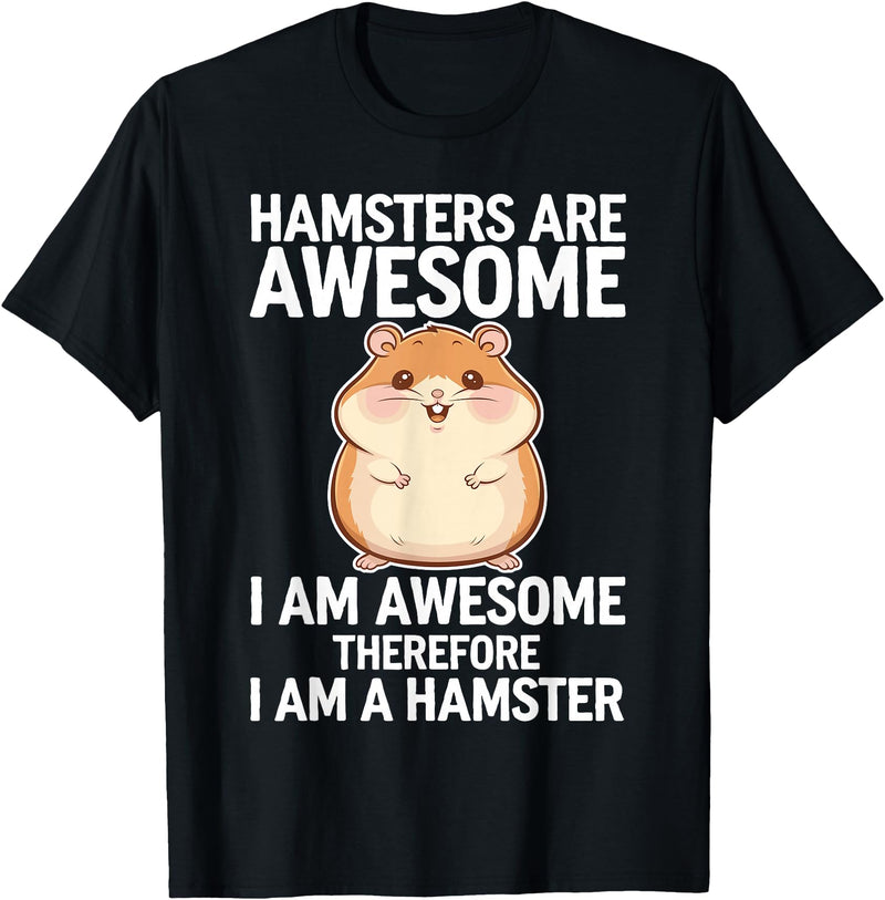Cute Hamster Design for Men Women Kids Animal Hamster Lover T-Shirt - Black