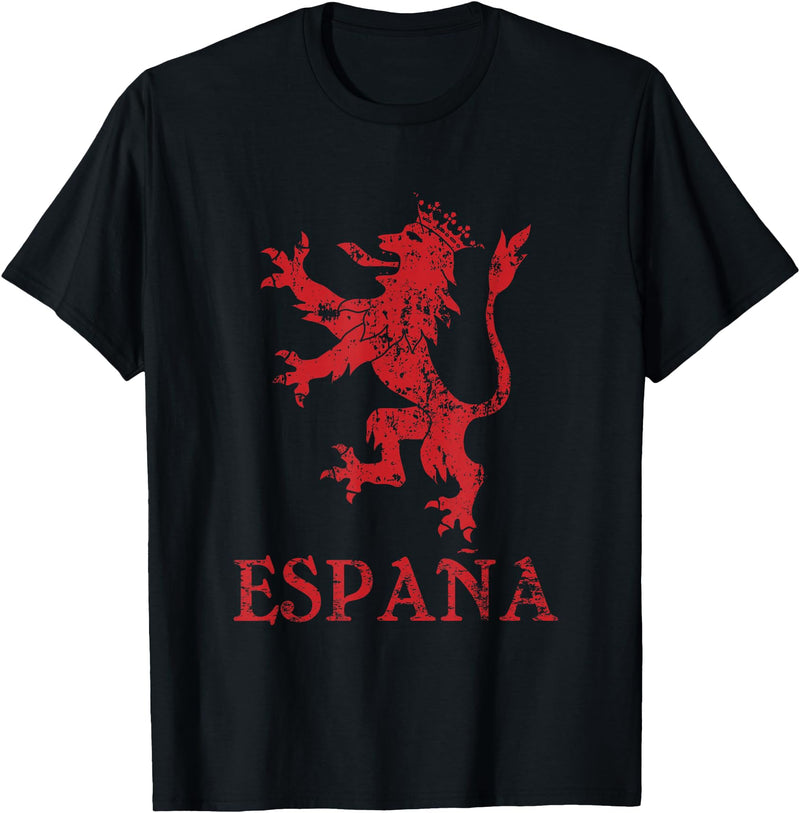 Threadrock Espana Spain Lion Symbol Spanish Spanish Pride T-Shirt - Black