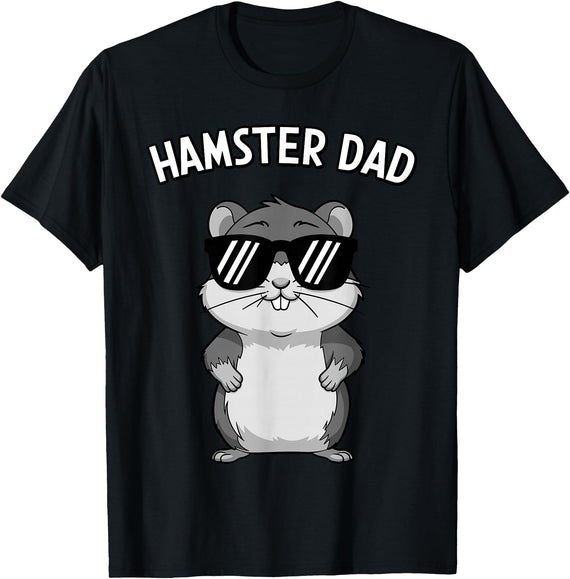 Funny Hamster Design for Men Dad Boys Animal Hamster Lover T-Shirt - Black