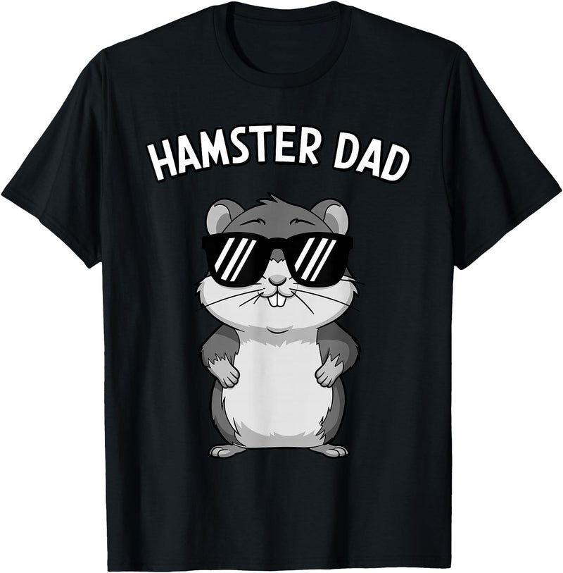 Funny Hamster Design for Men Dad Boys Animal Hamster Lover T-Shirt - Black