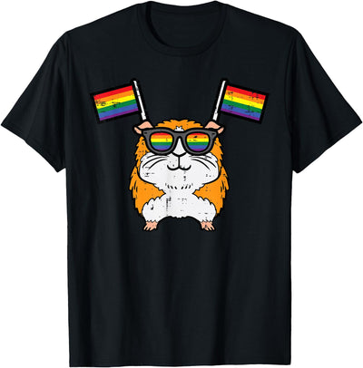 Gay Guinea Pig Rainbow Flag LGBT Pride Month Men Women Kids T-Shirt