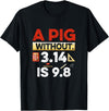 Clever Humor For Exact Science Teachers & Students A Pig Without 3.14 Is 9.8 Pun About Physics And Mathematics T-Shirt - Black