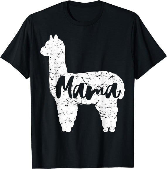 Happy Mothers Day Shirt Cute Gift Ideas Cute Proud Mama Llama Alpaca Happy Mothers Day Gift Shirt T-Shirt - Black