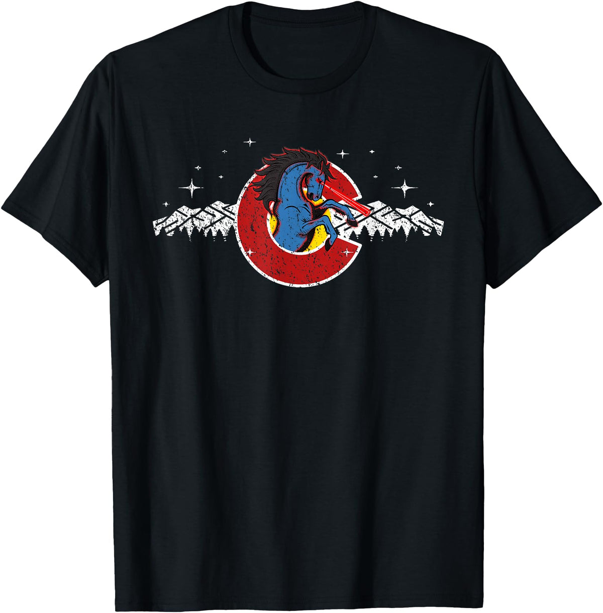 Colorado Underground Colorado Blucifer Demon Horse T-Shirt - Black