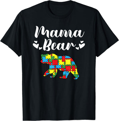 Autism Awareness Mama Bear Proud Autistic Mom T-Shirt