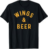 Threadrock Wings & Beer Funny Buffalo Chicken Lover Beer Drinker T-Shirt - Black