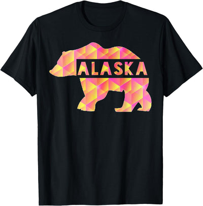 Alaska State Pride Proud Alaskan Pink Grizzly Bear T-Shirt