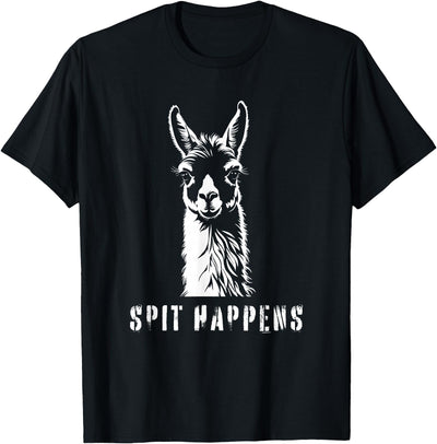 Funny Llama Spit Happens - Llama Drama T-Shirt