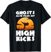 Korean Martial Arts Combat Halloween TKD Ghosts Also Fear My High Kicks Halloween Taekwondo T-Shirt - Black