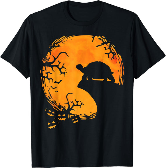 Spooky Halloween Animal Shirts & Costumes Funny Tortoise Halloween Silhouette Spooky Tortoise Lover T-Shirt - Black