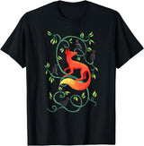 Fox Is Hanging Around with Rabbits T-Shirt in Black