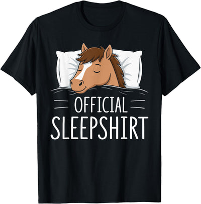 Nightgown Pajama Animals Designs & Gift Ideas Official Sleepshirt Sleeping Horse Lovers Pajama T-Shirt