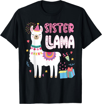 Family Matching Llama Birthday Party Supplies Sister Llama Sister Of The Birthday Llama Birthday T-Shirt