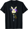 Funny Rabbit Playing the Clarinet Brass Music T-Shirt in Black