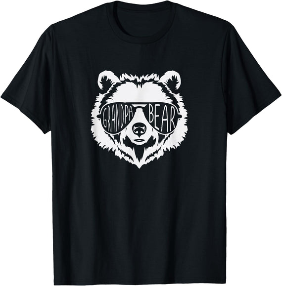 grandpa Bear Family Apparel Grandpa Bear Face with Sunglasses T-Shirt - Black