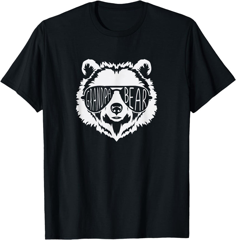 grandpa Bear Family Apparel Grandpa Bear Face with Sunglasses T-Shirt - Black
