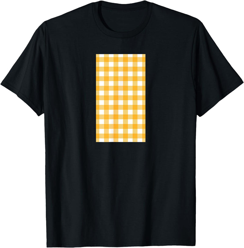 Buffalo Plaid and Checkered Squares Yellow Checkered Square Buffalo Plaid T-Shirt - Black