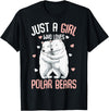 Funny Polar Bear Lover Apparel & Gift Ideas Just A Girl Who Loves Polar Bears Kids Girls T-Shirt - Black