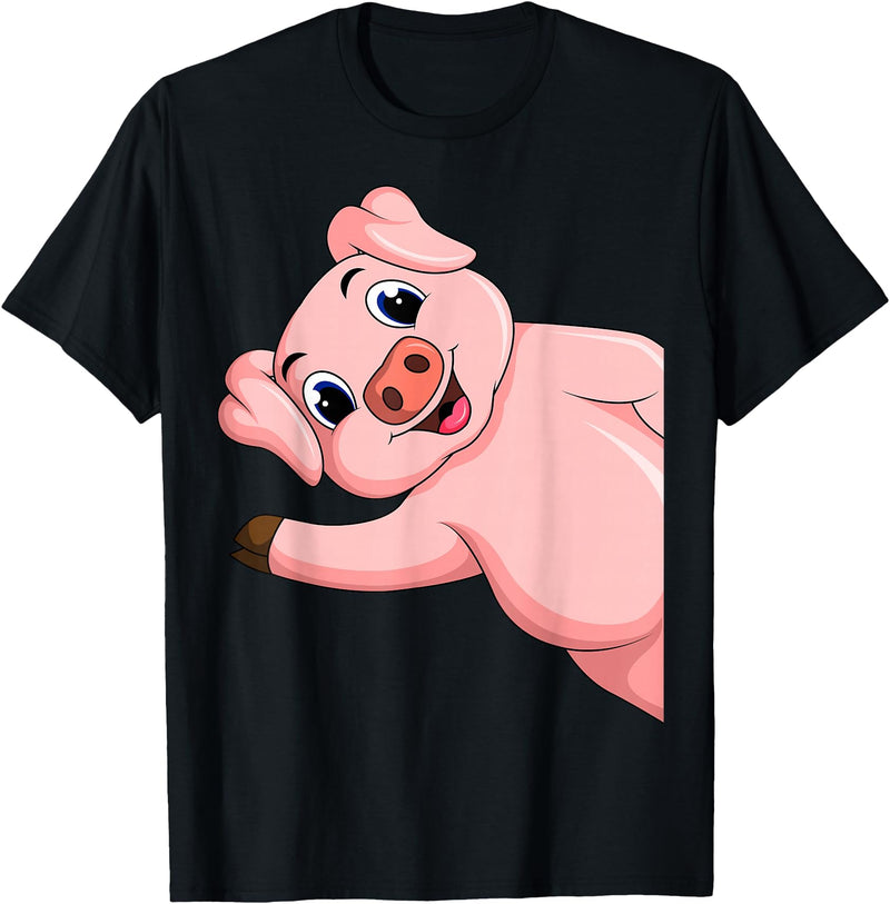 Funny Pig Lover & Owner Gift Ideas Pig Swine Kids Boys Girls Women T-Shirt - Black