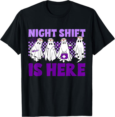 Team Night Shift ER ICU NICU PICU Nurse Halloween Team Night Shift Emergency Department ER ICU Nurse Halloween T-Shirt