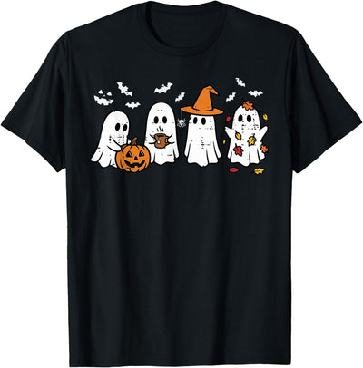 Halloween Shirts For Women Men Kids Boys Girls Halloween Ghost Pumpkin Witch Costume Fall Women Kids Men T-Shirt