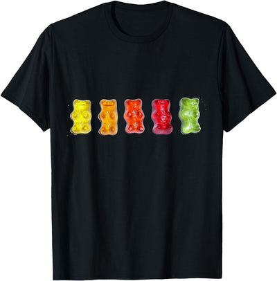 Unisex Classic Fit Gummy Bear Cartoon , Black T-Shirt