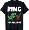 Funny Ring Bearer Wedding Ring Funny Ring Bearer Security Bear Dino Wedding Party Ring T-Shirt - Black