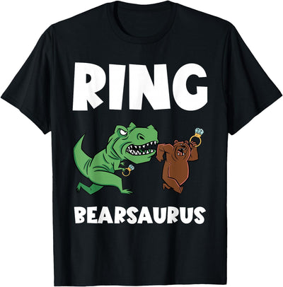 Funny Ring Bearer Security Bear Dino Wedding Party Ring T-Shirt