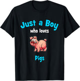 Boys Pig Shirts & Gifts for Kids Pig Shirt for Boys | Children's Pig T-Shirt - Black