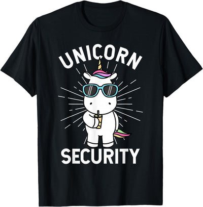 Unicorn Security Costume for Halloween Halloween Dad Mom Daughter Adult Costume | Unicorn Security T-Shirt