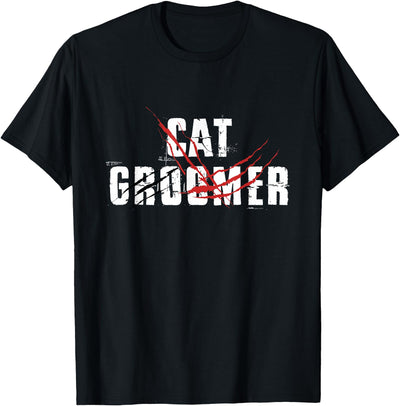 Cats Fur Breed Grooming Salon Groomers Paw Gift Cat Groomer Pet Grooming Cats Kitten Lover Owner Care Animal T-Shirt