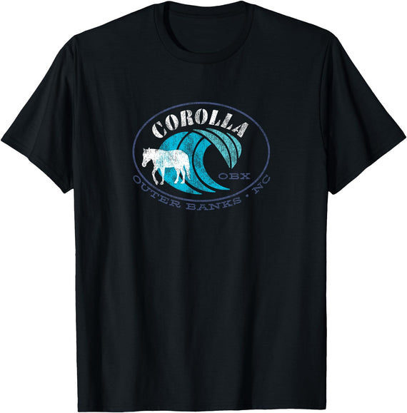 Corolla Wild Horse Shirt and Company Outerbanks NC Corolla Wild Horse T-Shirt - Black