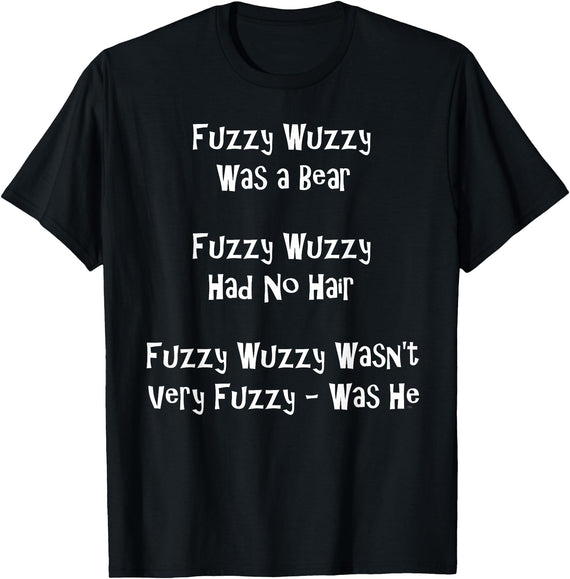 Speech Therapist Gifts - Tongue Twisters! Fuzzy Wuzzy Was a Bear... Best Tongue Twister Gift T-Shirt - Black