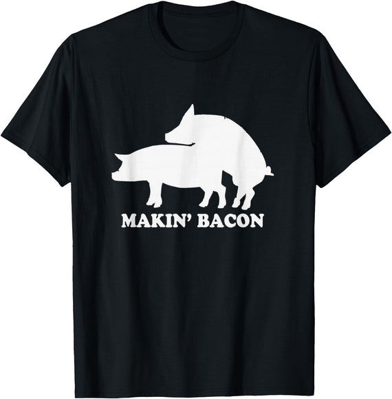 Chris T-Shirt makin bacon t-shirt pork bacon shirt pigs T-Shirt - Black