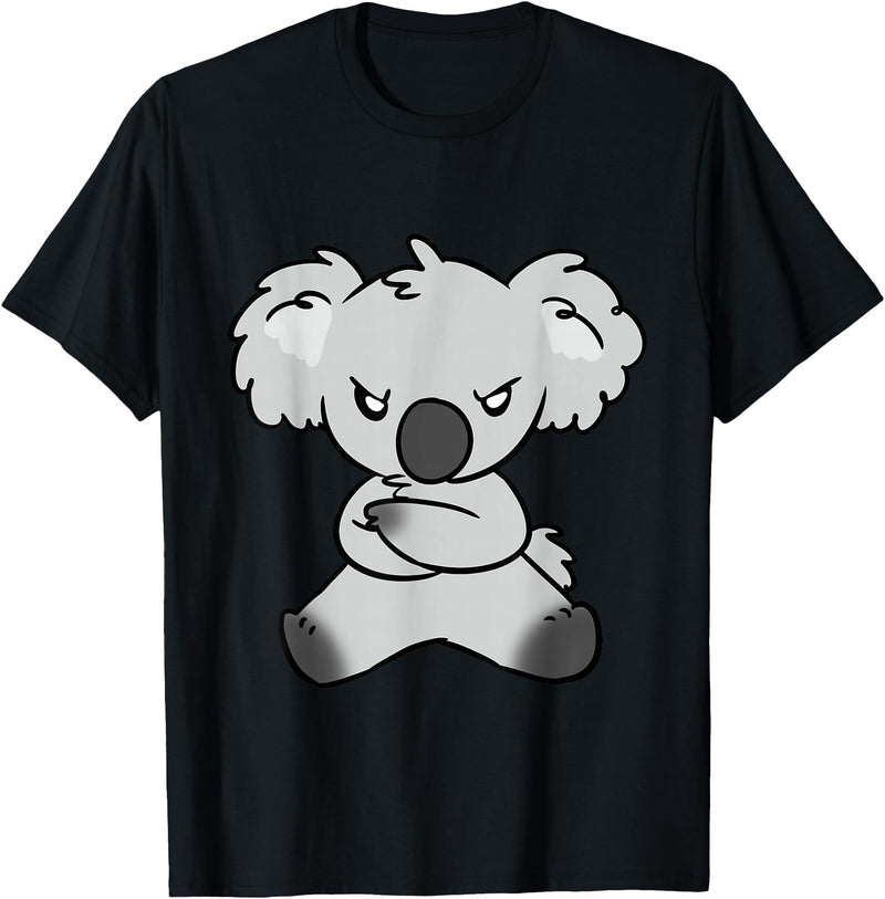 Funny and Sassy Koala Tees Angry Koala Bear T-Shirt - Gift for Koala lovers T-Shirt - Black