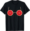 SH Halloween Lazy Costumes Grapefruit Bra Costume Women Cute Fruit Halloween Costume T-Shirt - Black